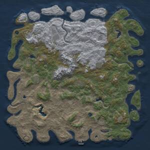 Thumbnail Rust Map: Procedural Map, Size: 6000, Seed: 2056619457, 17 Monuments