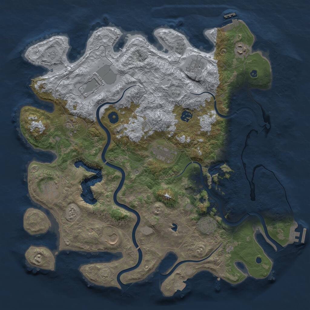 Rust Map: Procedural Map, Size: 4200, Seed: 314445, 16 Monuments