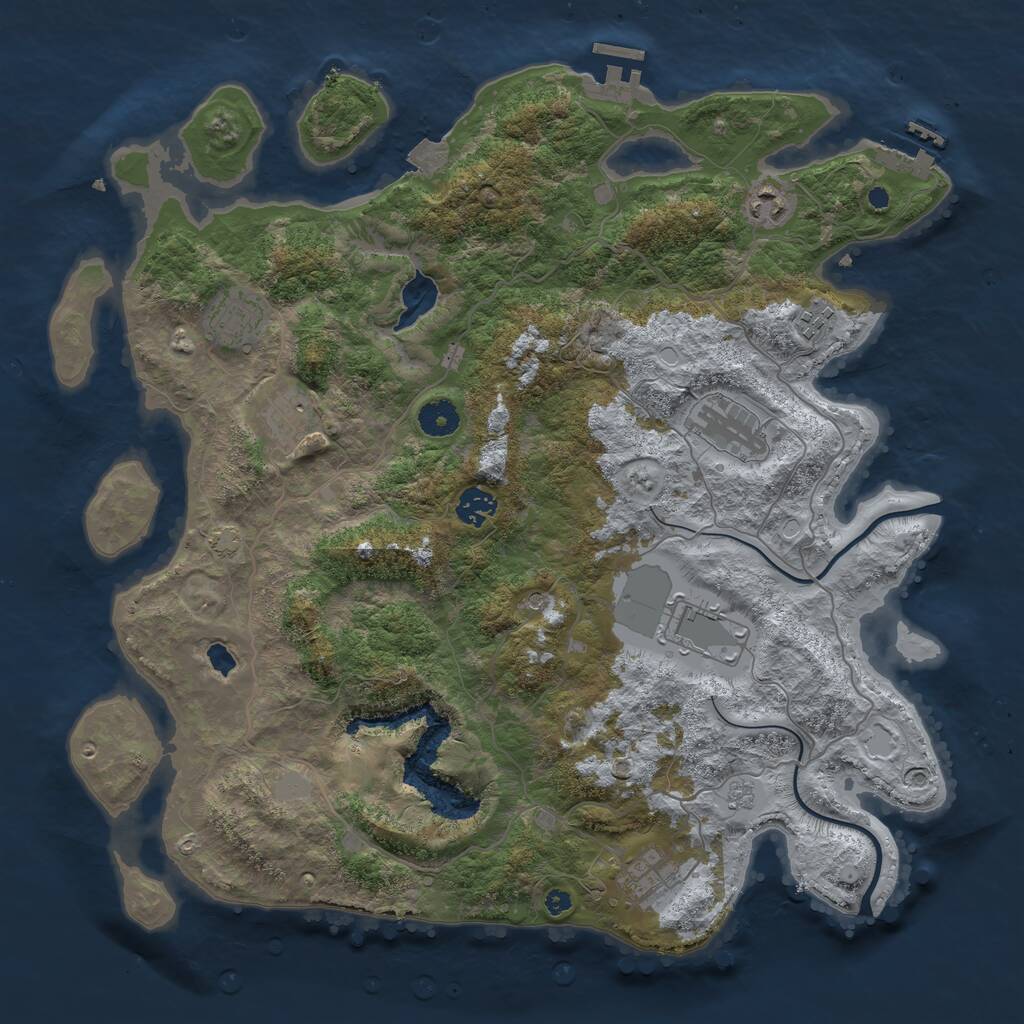 Rust Map: Procedural Map, Size: 4000, Seed: 1548941, 14 Monuments