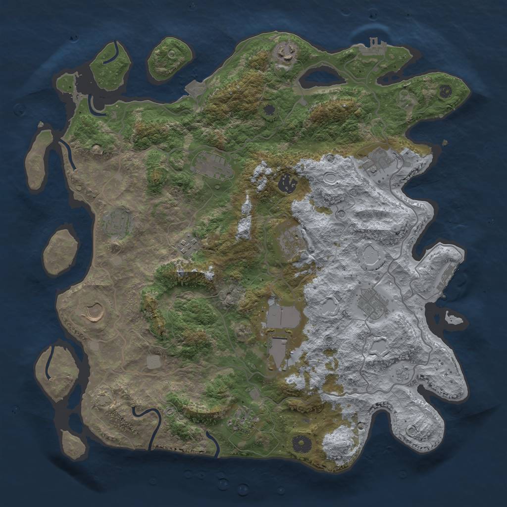 Rust Map: Procedural Map, Size: 4000, Seed: 1548941, 19 Monuments