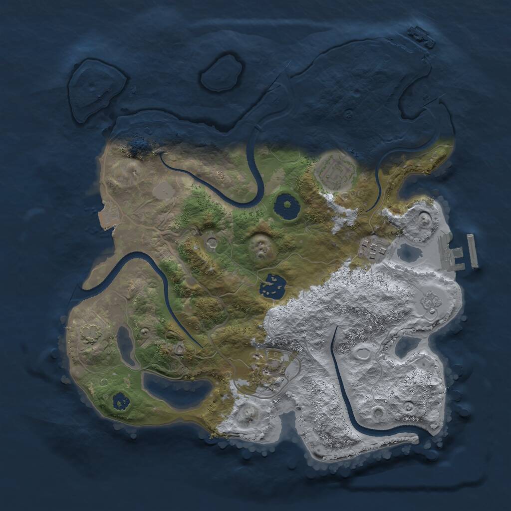Rust Map: Procedural Map, Size: 3000, Seed: 652826271, 10 Monuments
