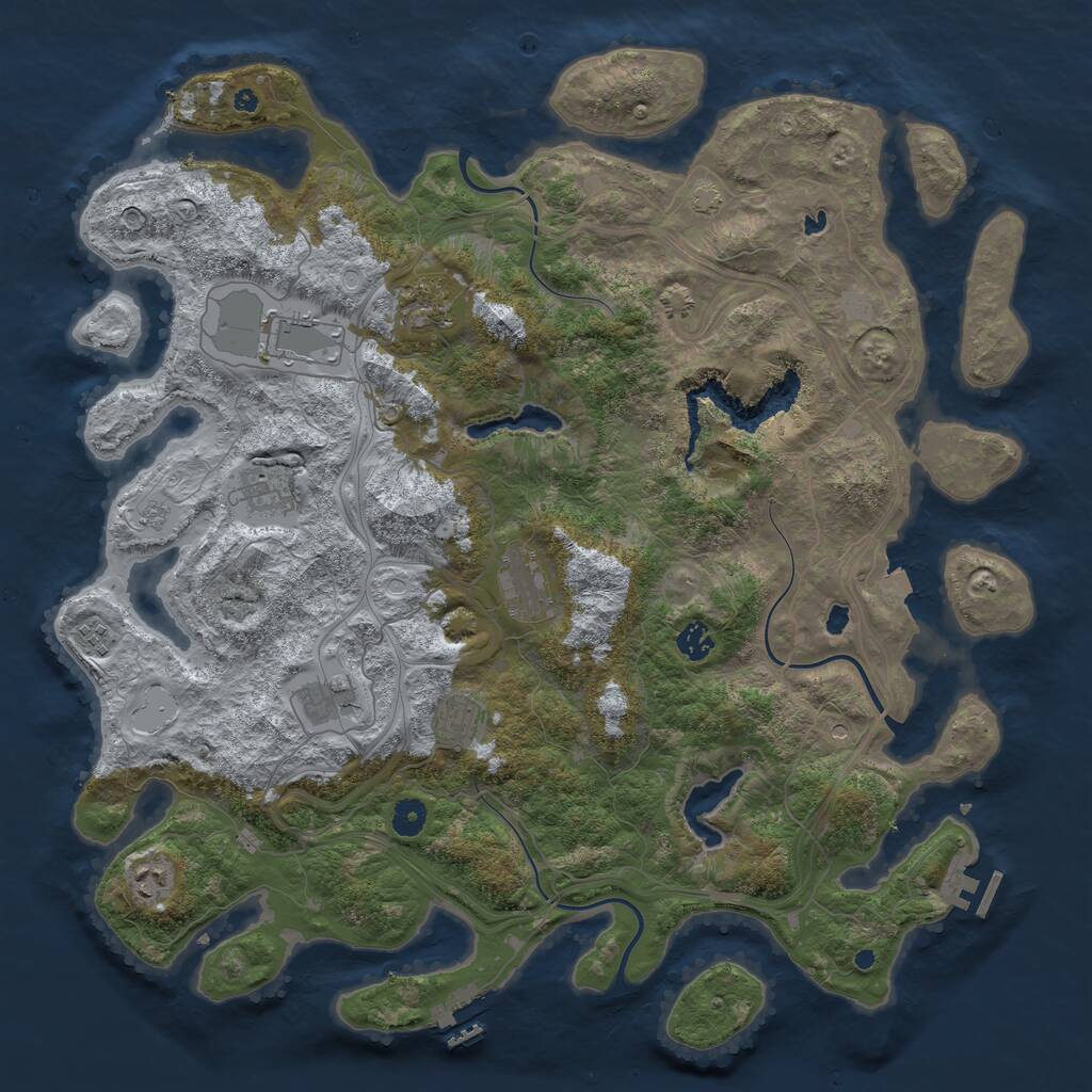 Rust Map: Procedural Map, Size: 4500, Seed: 829503641, 15 Monuments