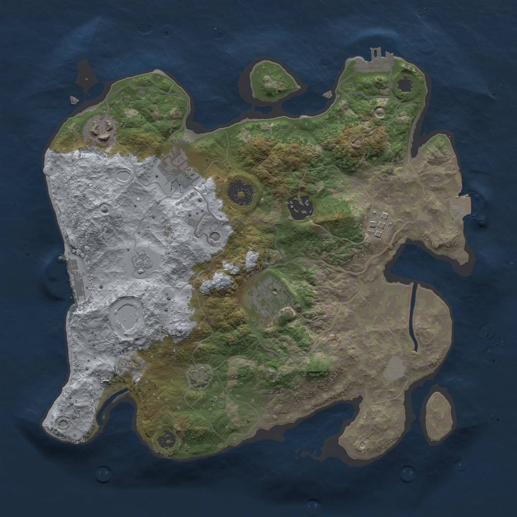 Rust Map: Procedural Map, Size: 3000, Seed: 403744253, 13 Monuments