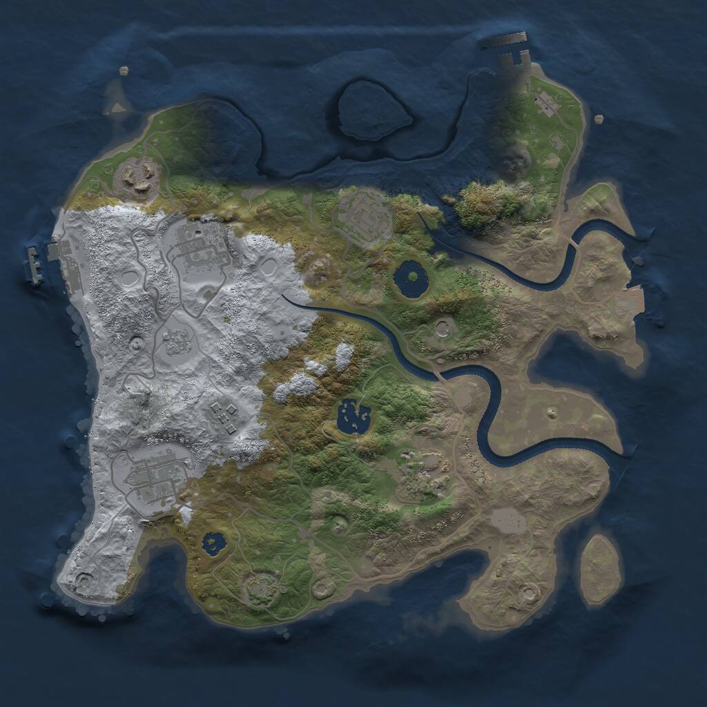 Rust Map: Procedural Map, Size: 3000, Seed: 403744253, 13 Monuments