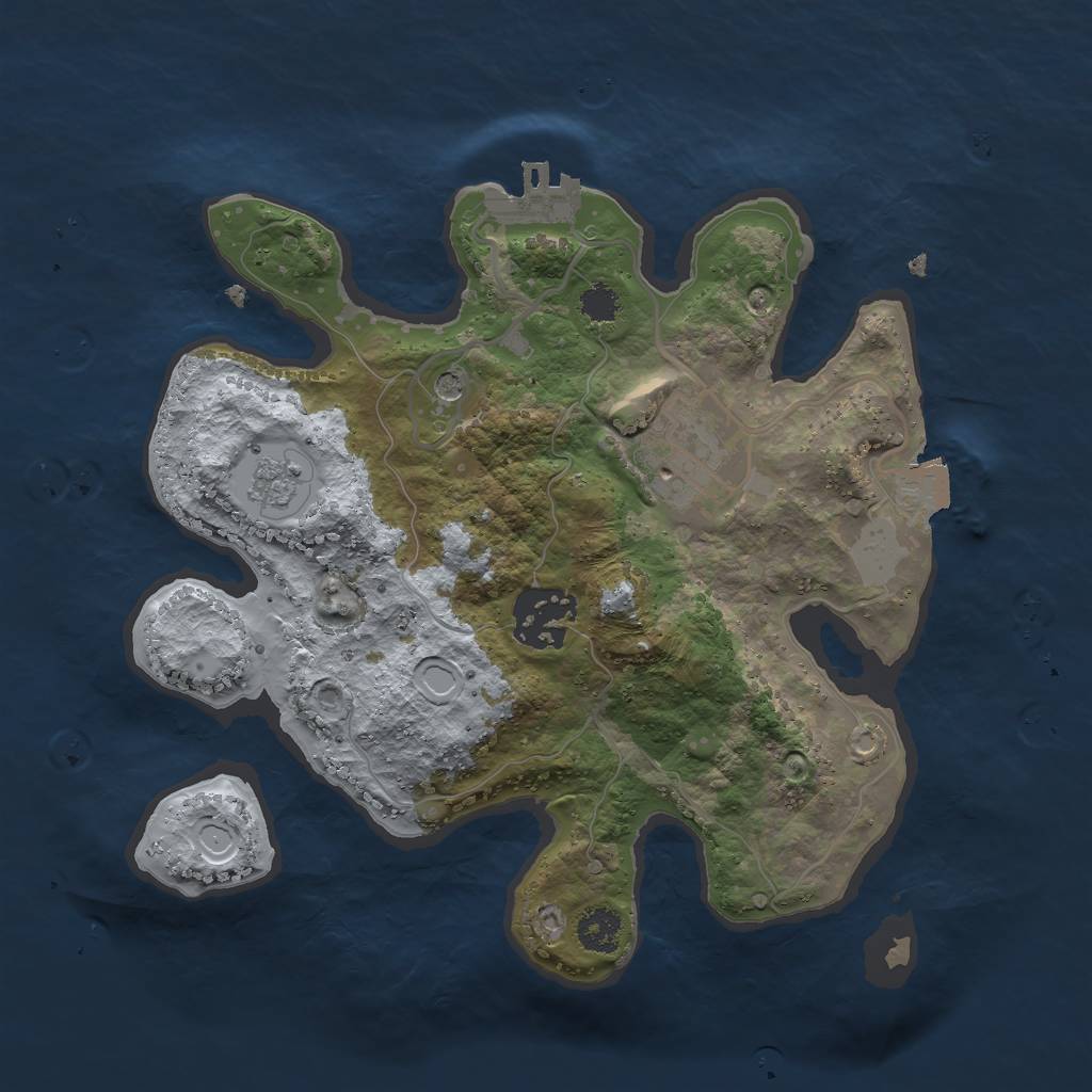 Rust Map: Procedural Map, Size: 2500, Seed: 1918787759, 8 Monuments