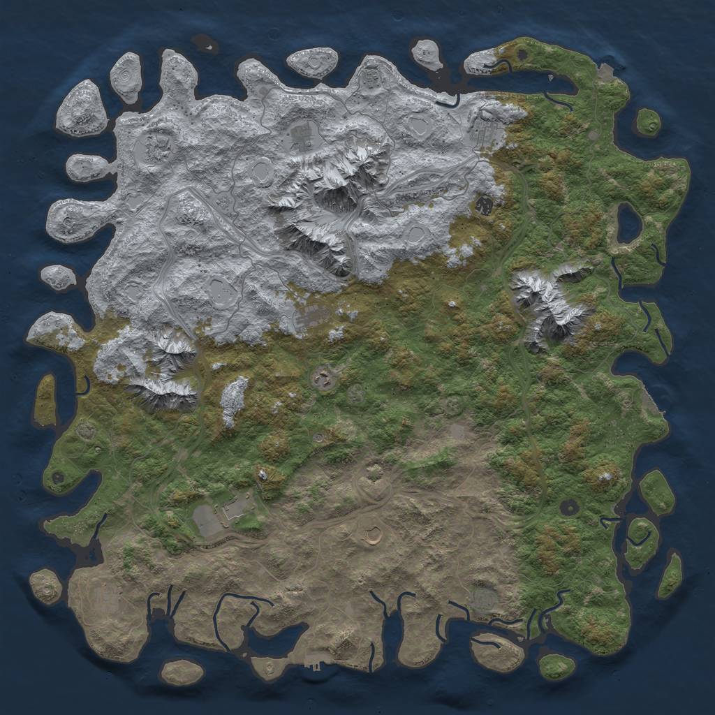 Rust Map: Procedural Map, Size: 6000, Seed: 28042024, 19 Monuments