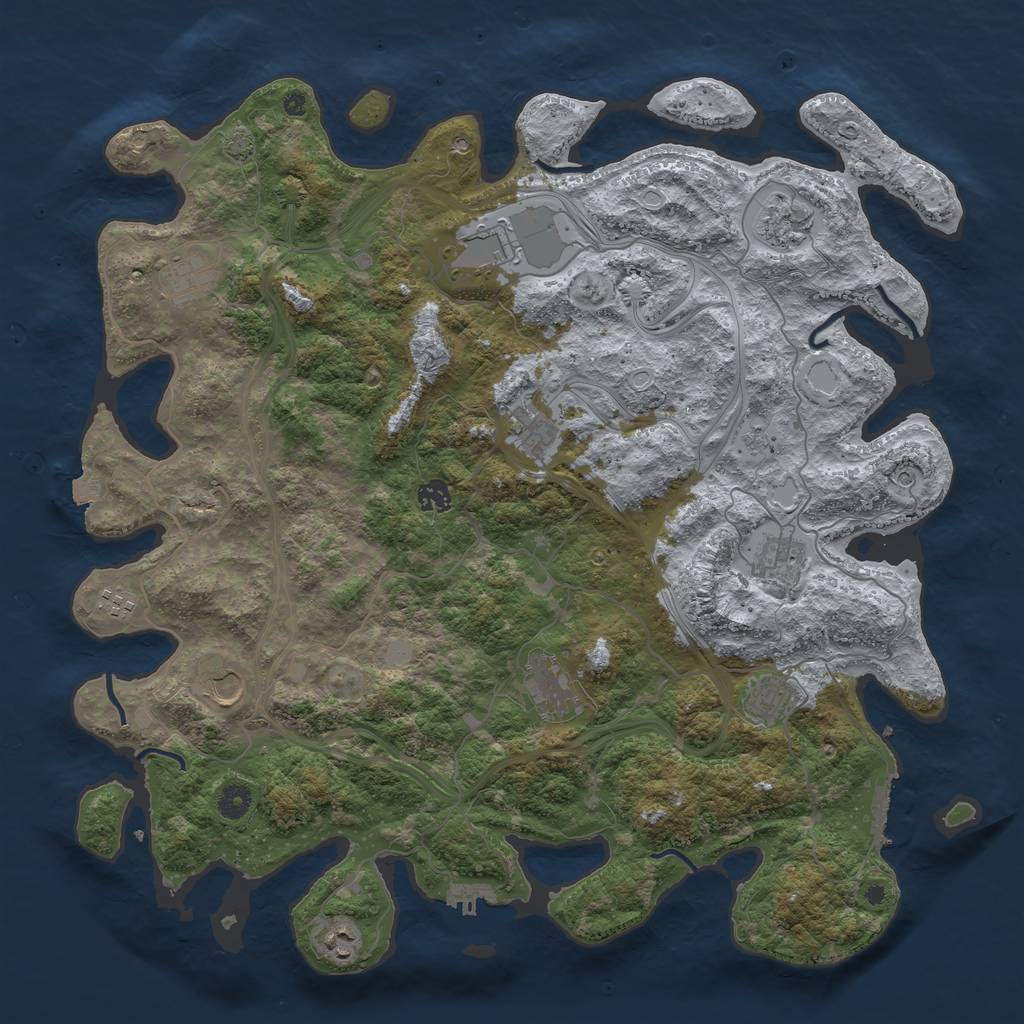 Rust Map: Procedural Map, Size: 4500, Seed: 45265, 19 Monuments