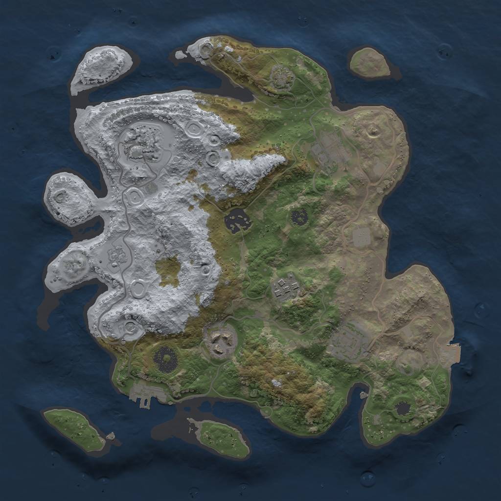 Rust Map: Procedural Map, Size: 3000, Seed: 1197103437, 13 Monuments