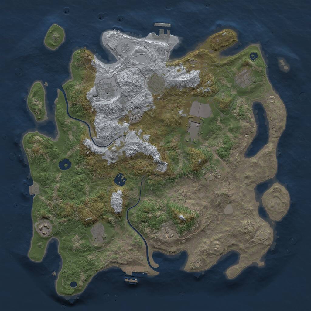 Rust Map: Procedural Map, Size: 3900, Seed: 81611971, 15 Monuments