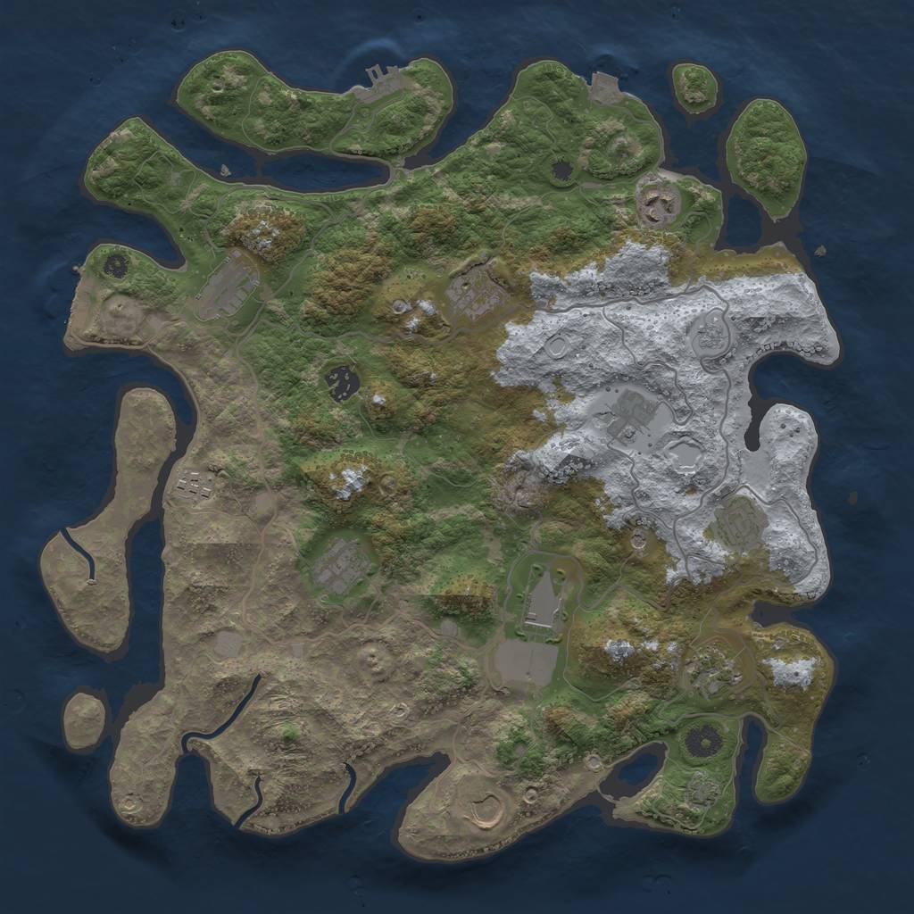 Rust Map: Procedural Map, Size: 4000, Seed: 1518092480, 19 Monuments