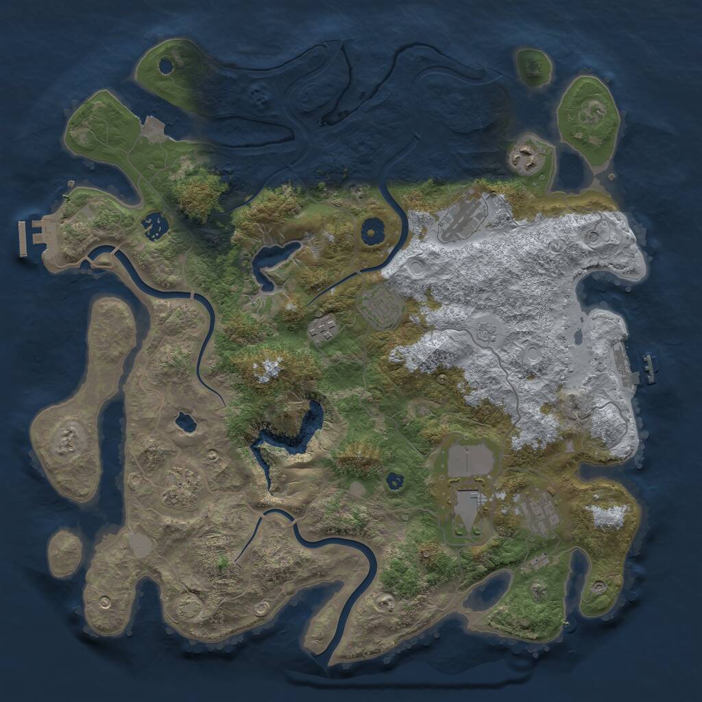 Rust Map: Procedural Map, Size: 4000, Seed: 1518092480, 14 Monuments