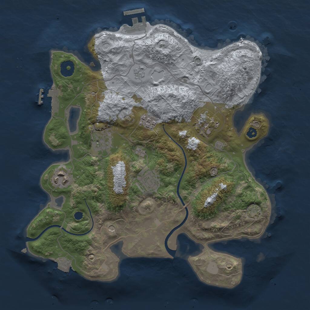 Rust Map: Procedural Map, Size: 3000, Seed: 15444, 11 Monuments