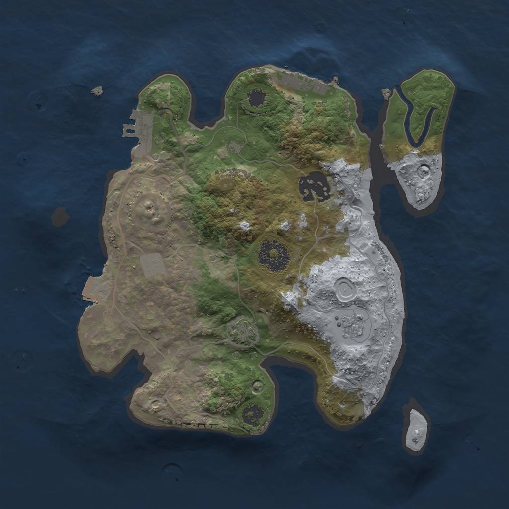 Rust Map: Procedural Map, Size: 2400, Seed: 398221439, 8 Monuments