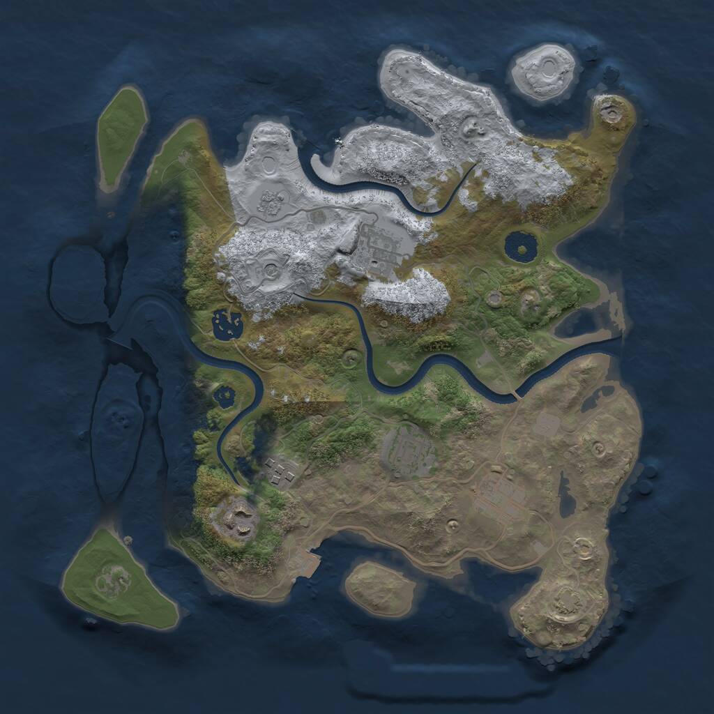 Rust Map: Procedural Map, Size: 3300, Seed: 1217, 10 Monuments