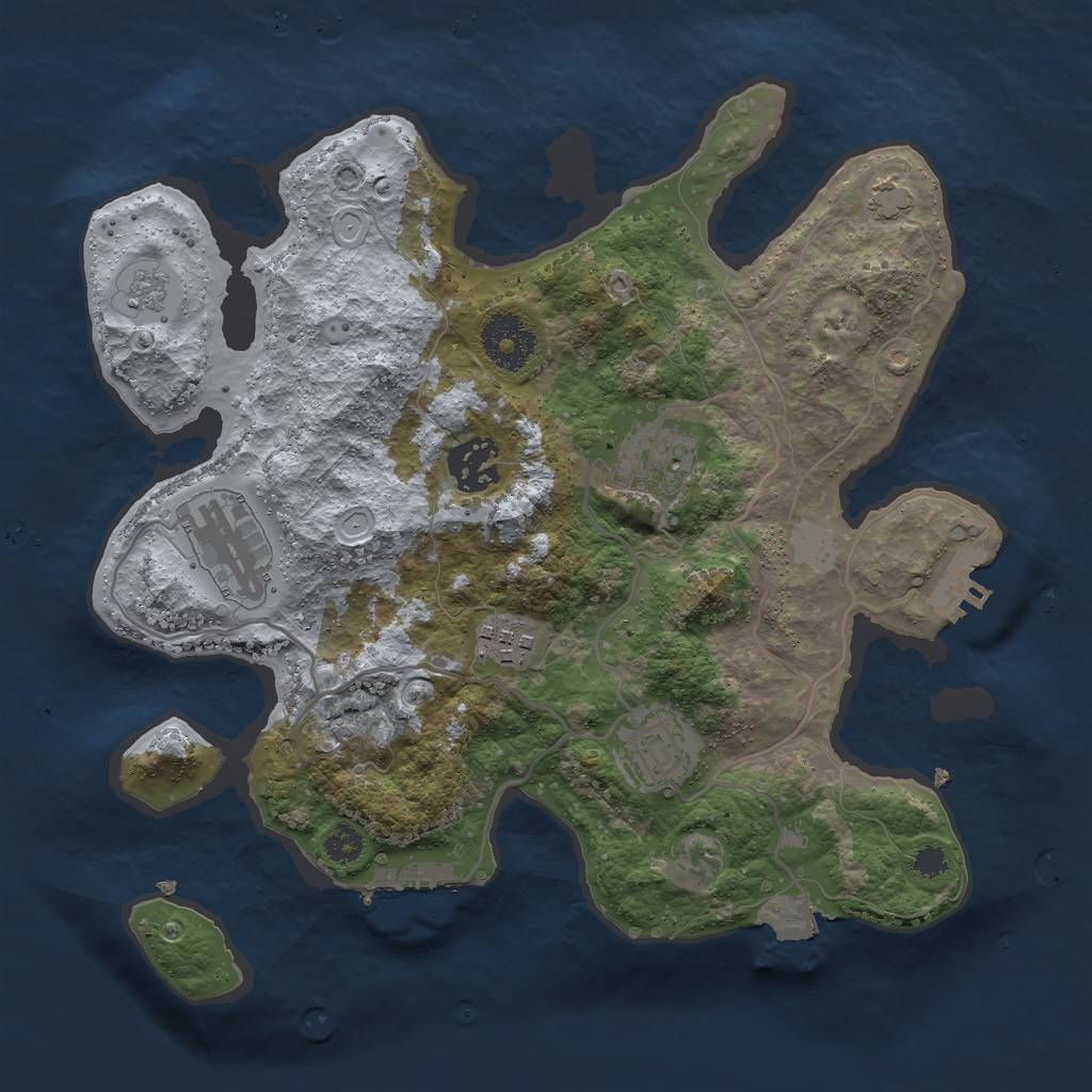 Rust Map: Procedural Map, Size: 3000, Seed: 4902, 12 Monuments