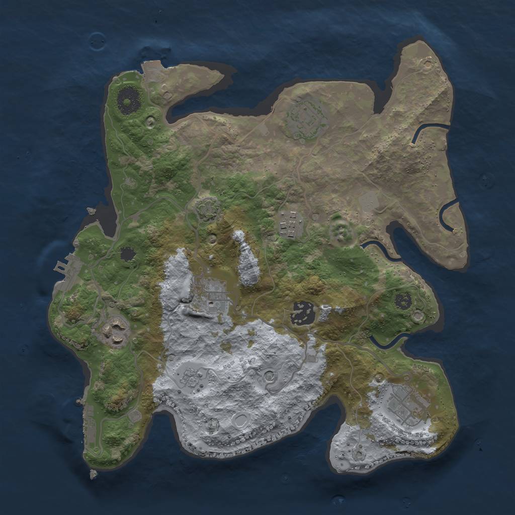 Rust Map: Procedural Map, Size: 3000, Seed: 3322, 14 Monuments