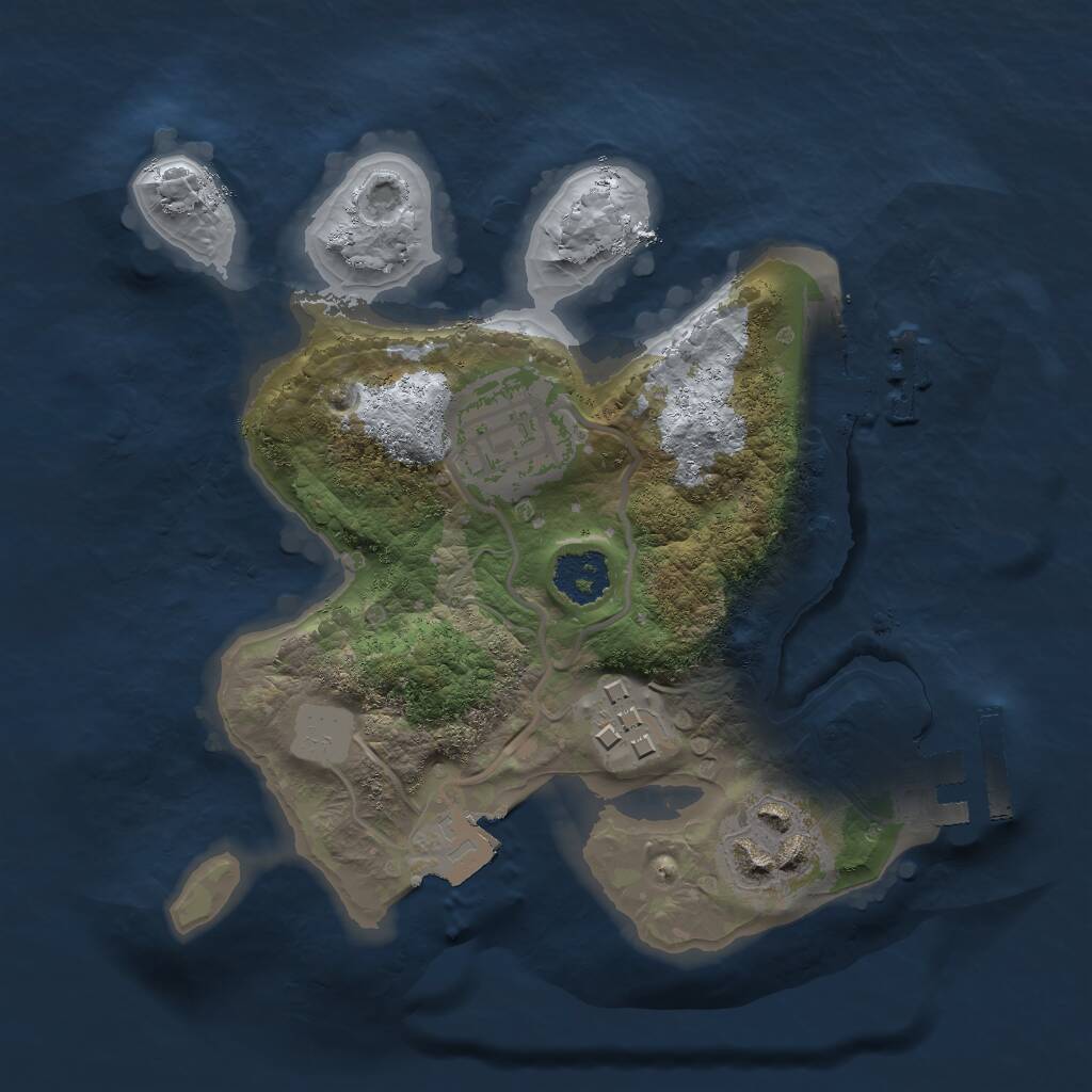 Rust Map: Procedural Map, Size: 2000, Seed: 322332, 6 Monuments