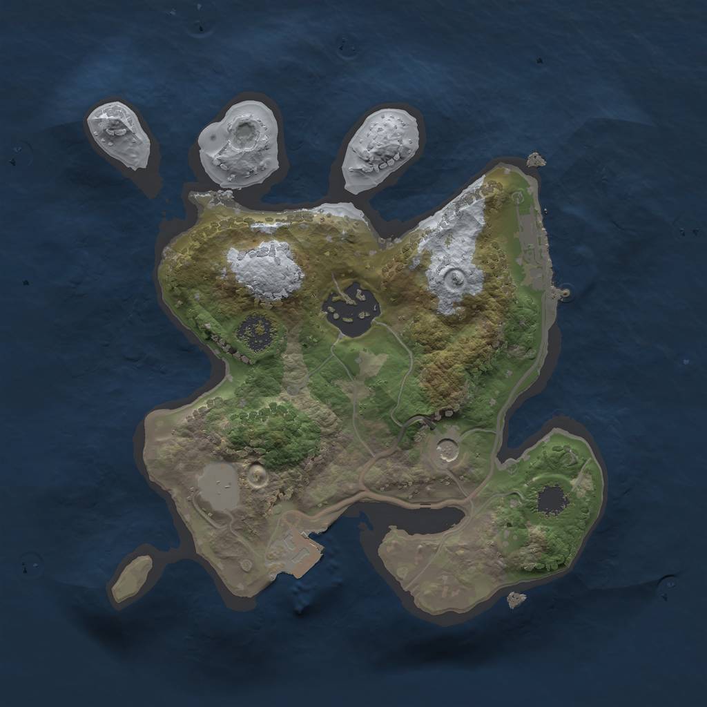 Rust Map: Procedural Map, Size: 2000, Seed: 322332, 6 Monuments