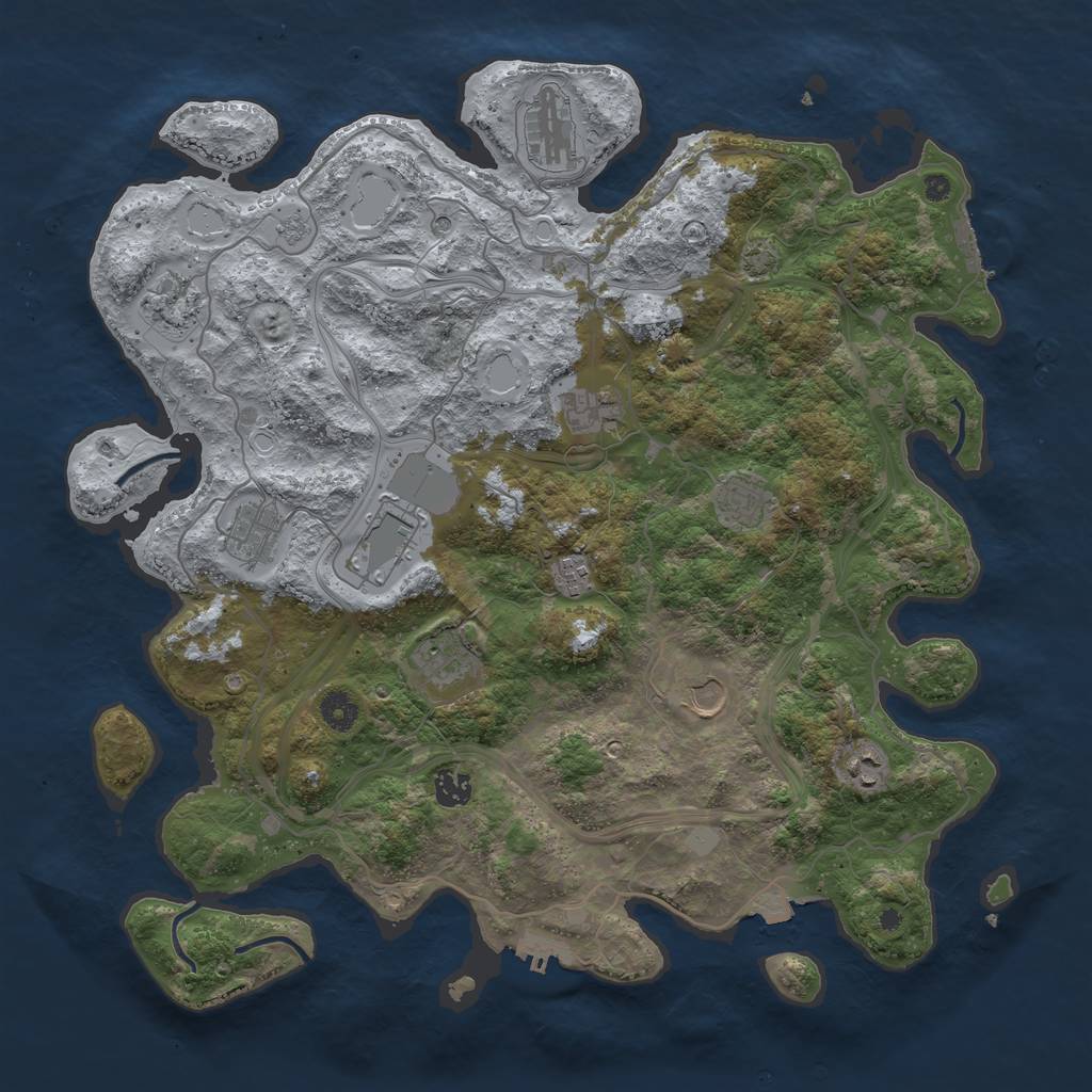 Rust Map: Procedural Map, Size: 4250, Seed: 1755355557, 19 Monuments