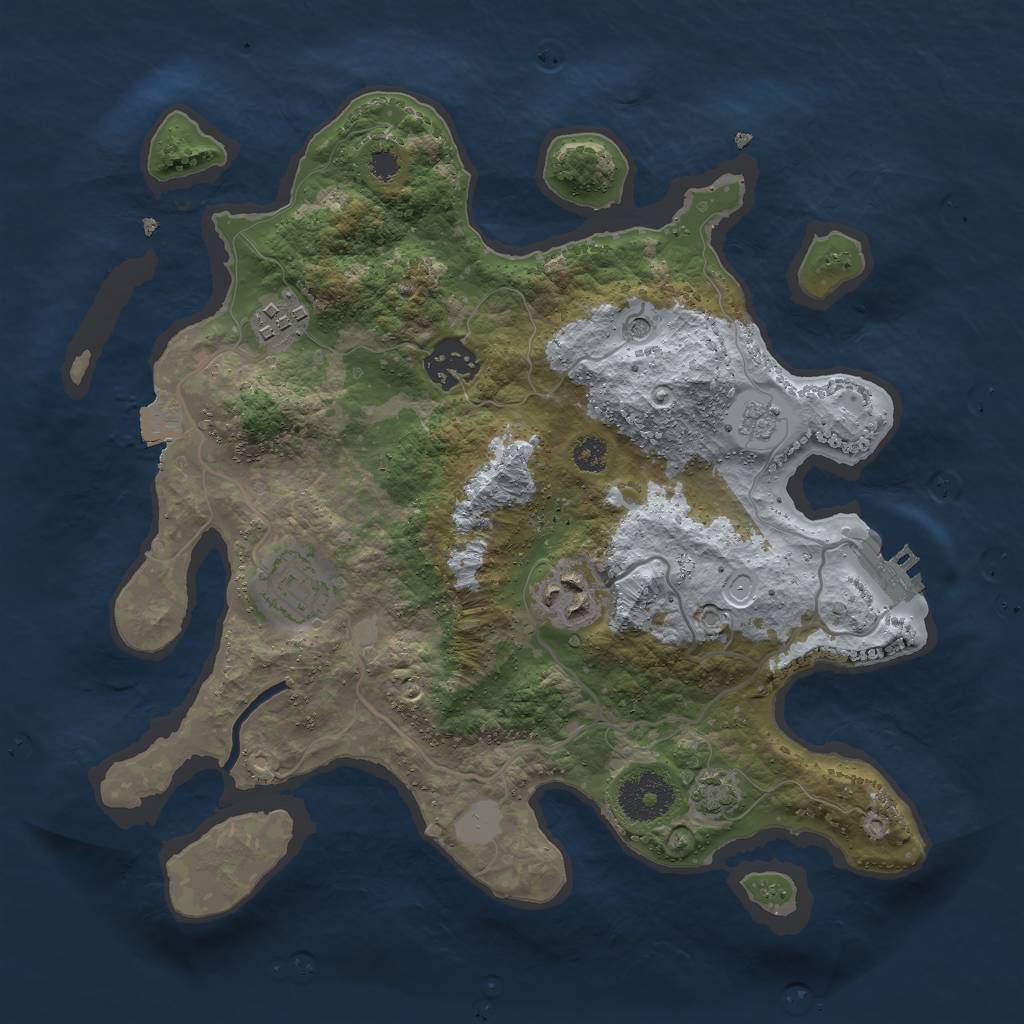 Rust Map: Procedural Map, Size: 3000, Seed: 31238, 11 Monuments