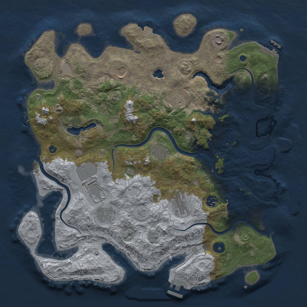 Rust Map: Procedural Map, Size: 4000, Seed: 119427443, 15 Monuments