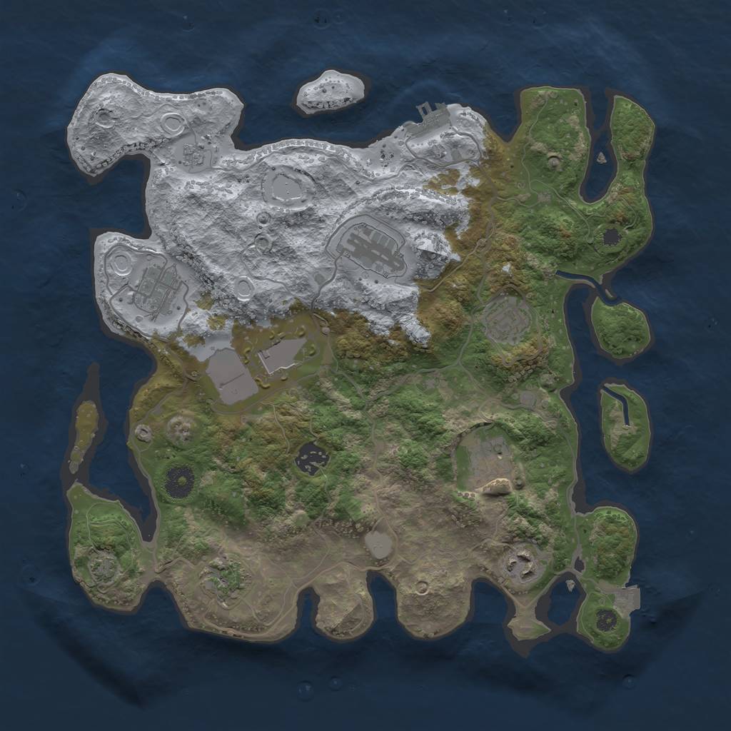 Rust Map: Procedural Map, Size: 3500, Seed: 2012335920, 14 Monuments