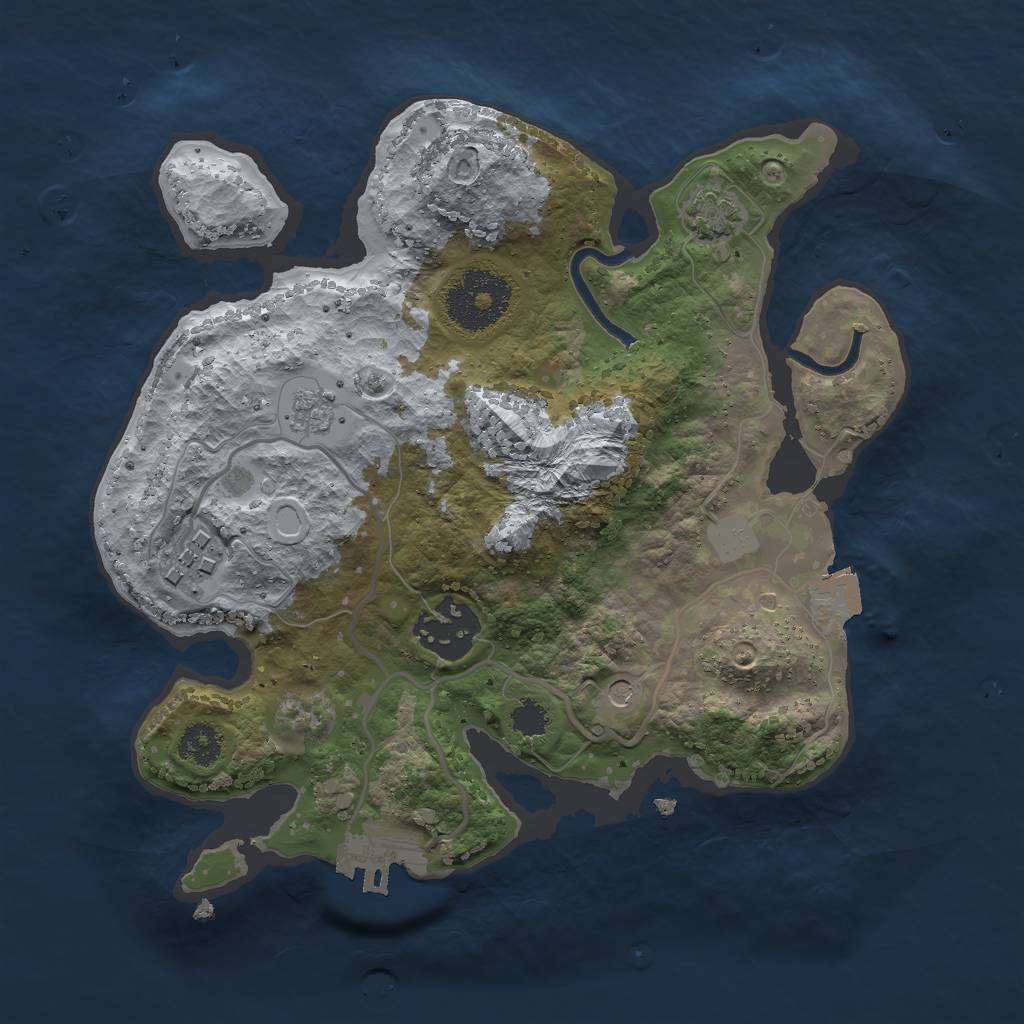 Rust Map: Procedural Map, Size: 2500, Seed: 546444, 9 Monuments