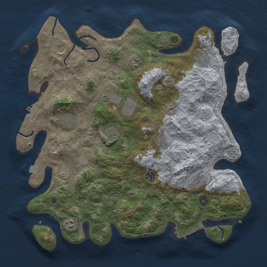 Rust Map: Procedural Map, Size: 4000, Seed: 26092009, 19 Monuments