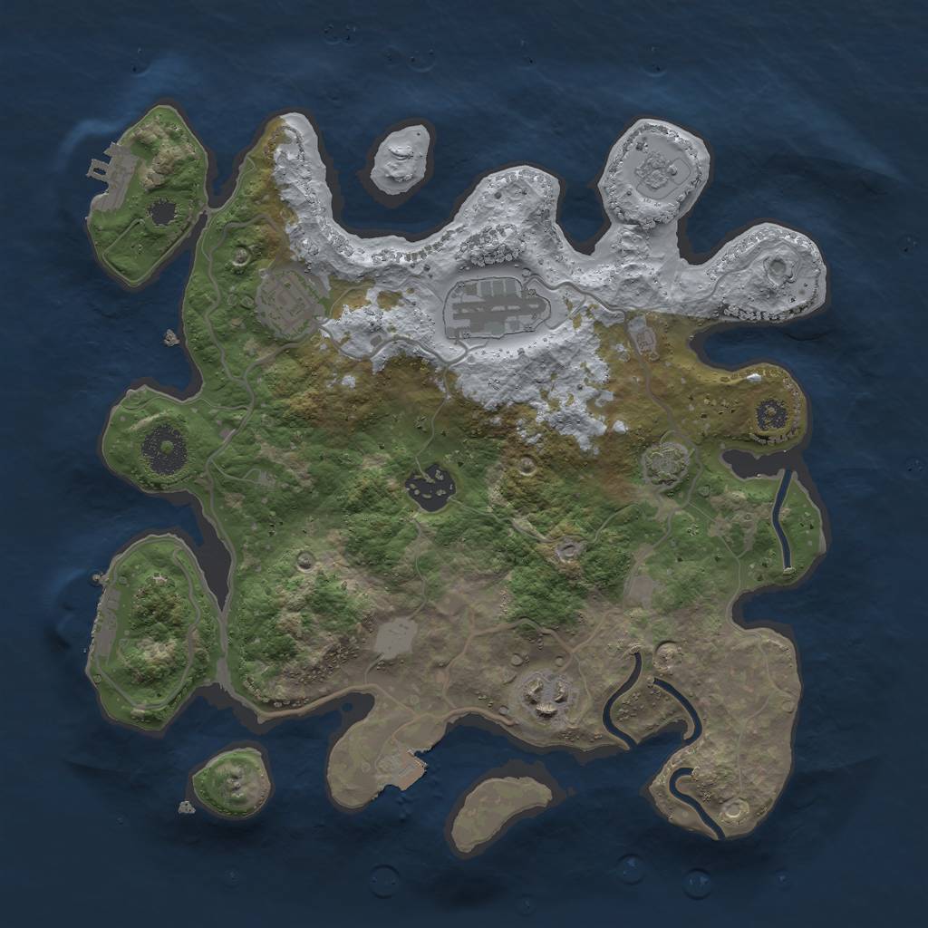 Rust Map: Procedural Map, Size: 3000, Seed: 1763, 11 Monuments