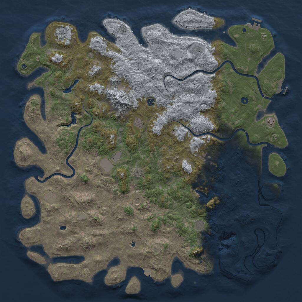 Rust Map: Procedural Map, Size: 6000, Seed: 1158825230, 17 Monuments