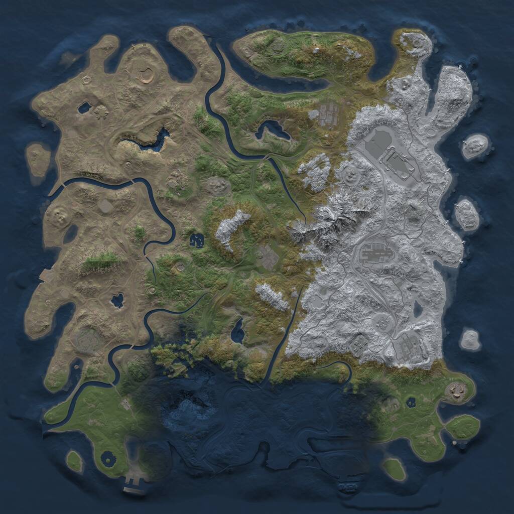 Rust Map: Procedural Map, Size: 5000, Seed: 26092009, 17 Monuments