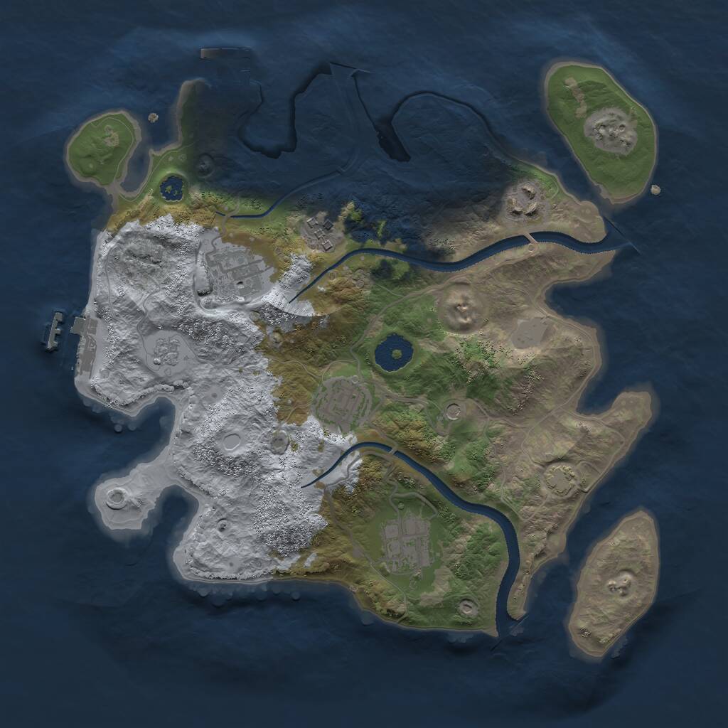 Rust Map: Procedural Map, Size: 3000, Seed: 27492, 11 Monuments