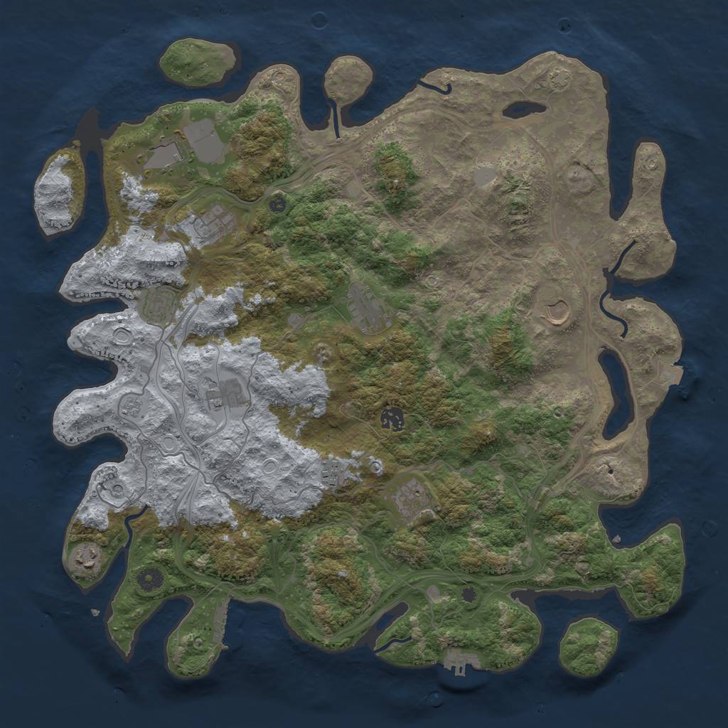 Rust Map: Procedural Map, Size: 4400, Seed: 32703064, 18 Monuments