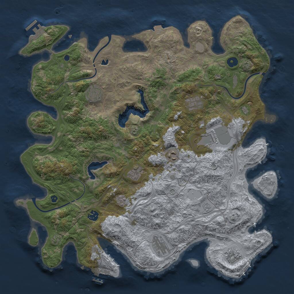 Rust Map: Procedural Map, Size: 4250, Seed: 1557144419, 15 Monuments