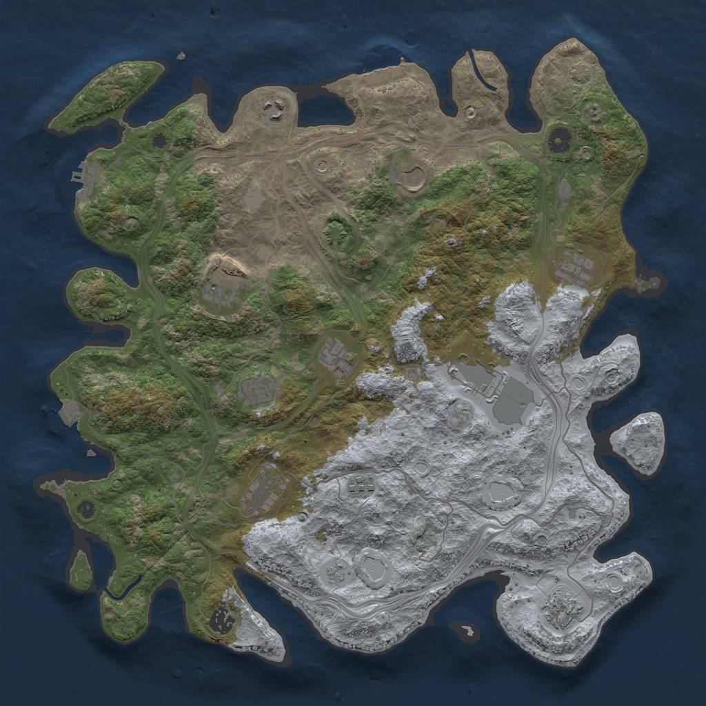 Rust Map: Procedural Map, Size: 4250, Seed: 1557144419, 19 Monuments