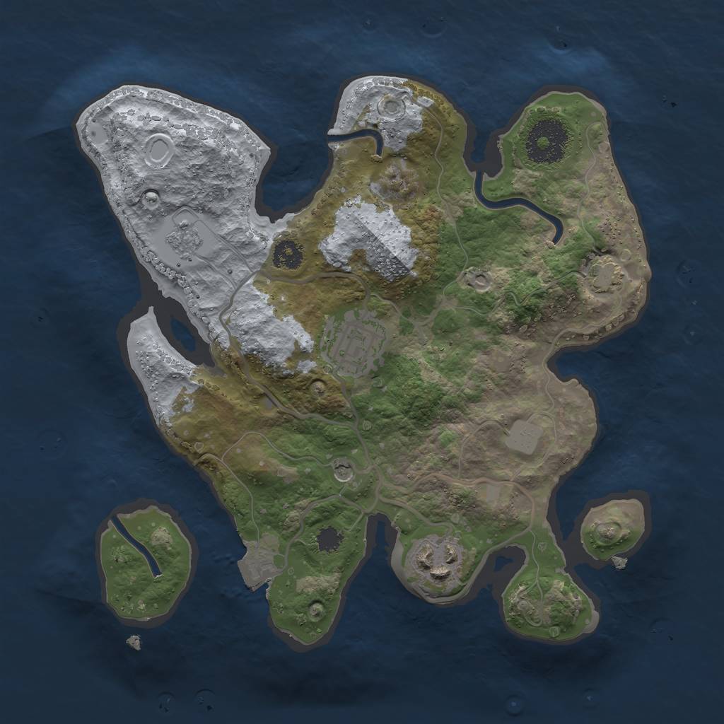 Rust Map: Procedural Map, Size: 2500, Seed: 1440822374, 8 Monuments