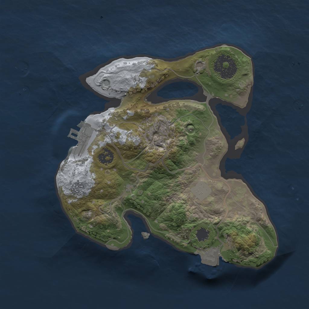 Rust Map: Procedural Map, Size: 2000, Seed: 471835388, 4 Monuments