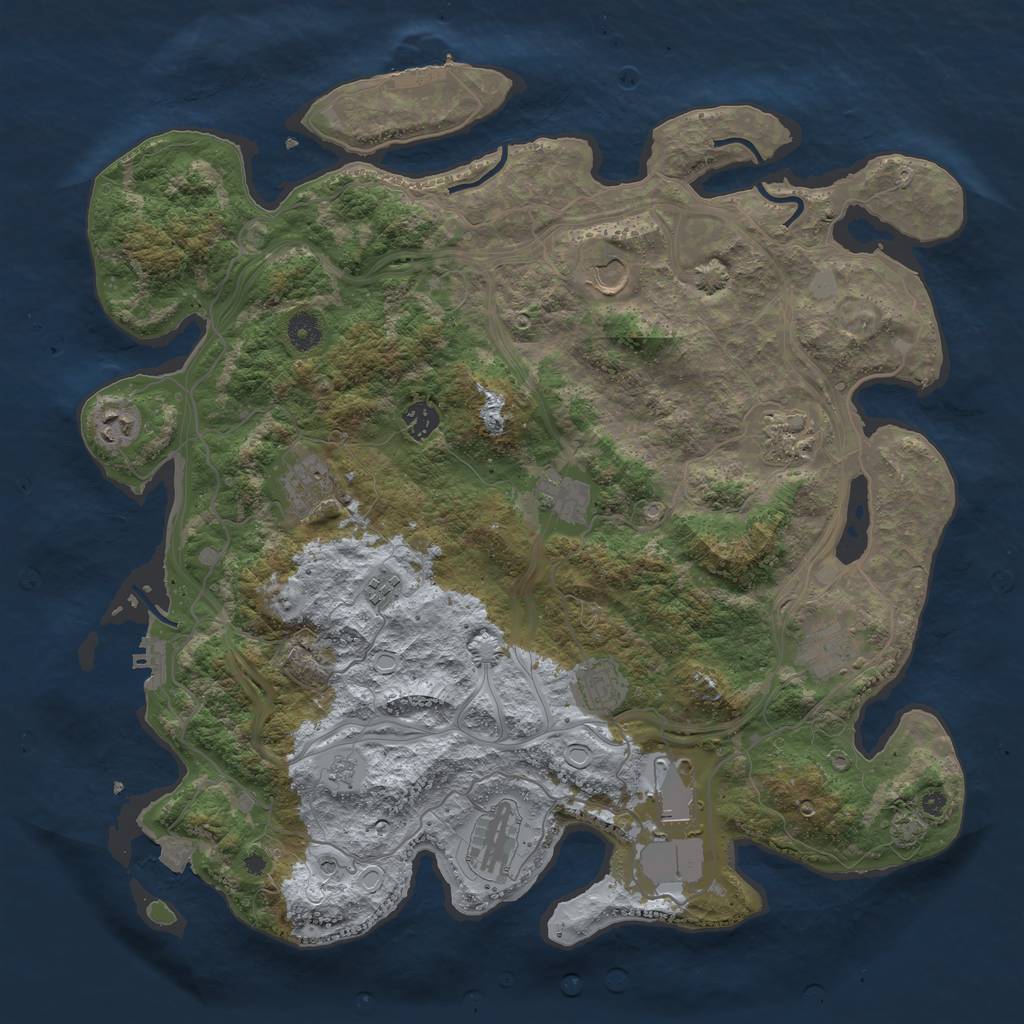 Rust Map: Procedural Map, Size: 4250, Seed: 1290640357, 19 Monuments