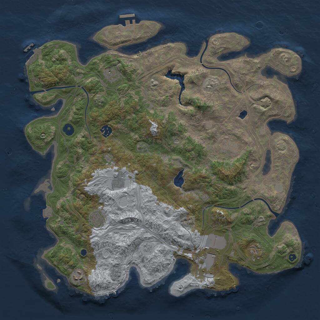 Rust Map: Procedural Map, Size: 4250, Seed: 1290640357, 15 Monuments