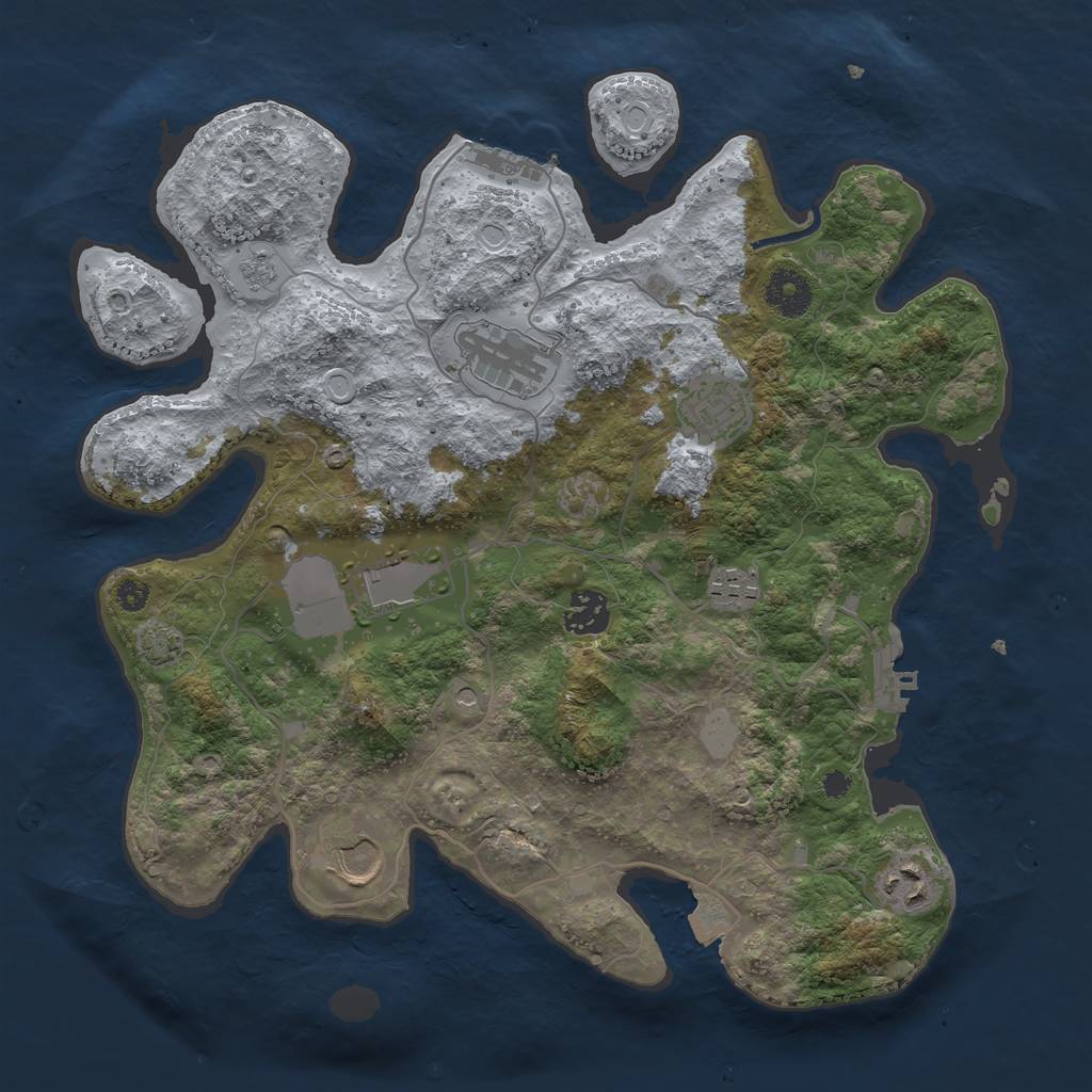 Rust Map: Procedural Map, Size: 3500, Seed: 1932397213, 15 Monuments