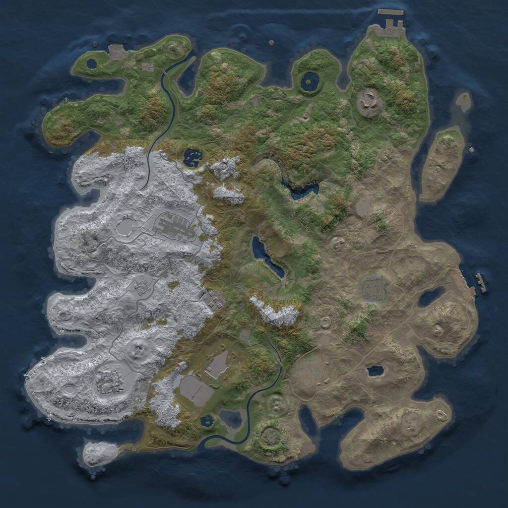 Rust Map: Procedural Map, Size: 4000, Seed: 1559202117, 13 Monuments