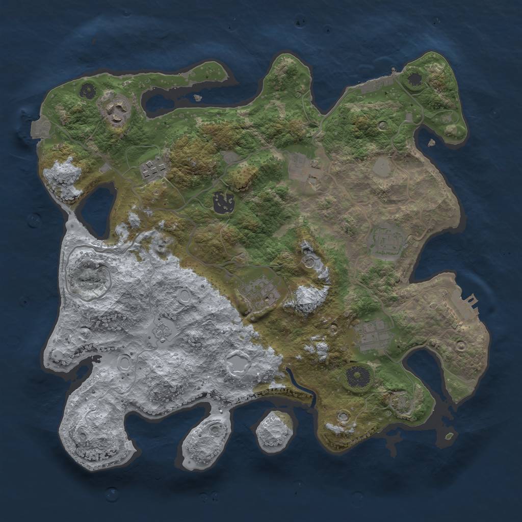 Rust Map: Procedural Map, Size: 3400, Seed: 3243500, 15 Monuments