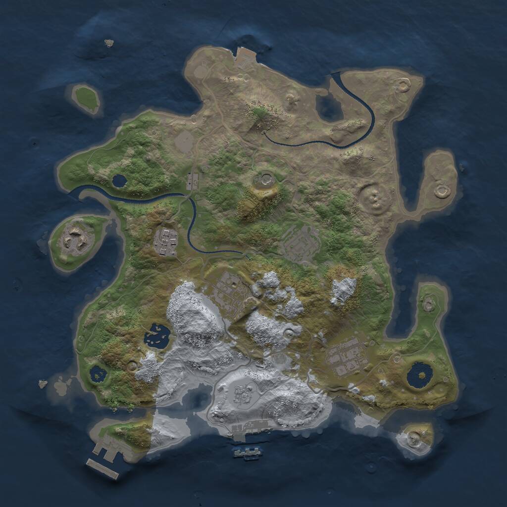 Rust Map: Procedural Map, Size: 3000, Seed: 4888, 11 Monuments
