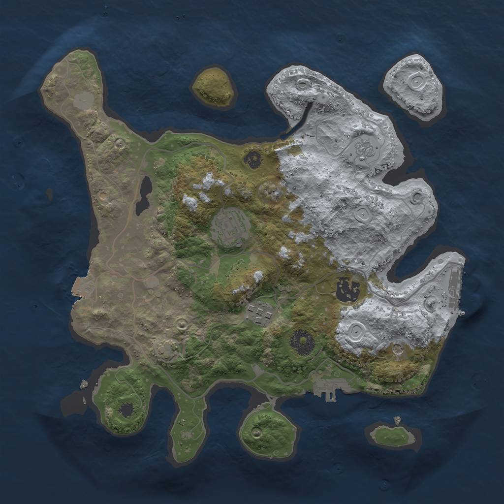 Rust Map: Procedural Map, Size: 3000, Seed: 12479194, 11 Monuments