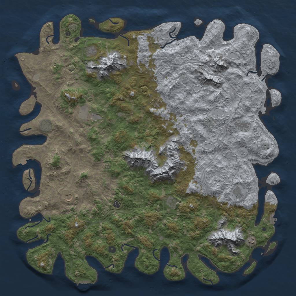 Rust Map: Procedural Map, Size: 6000, Seed: 9232334, 19 Monuments