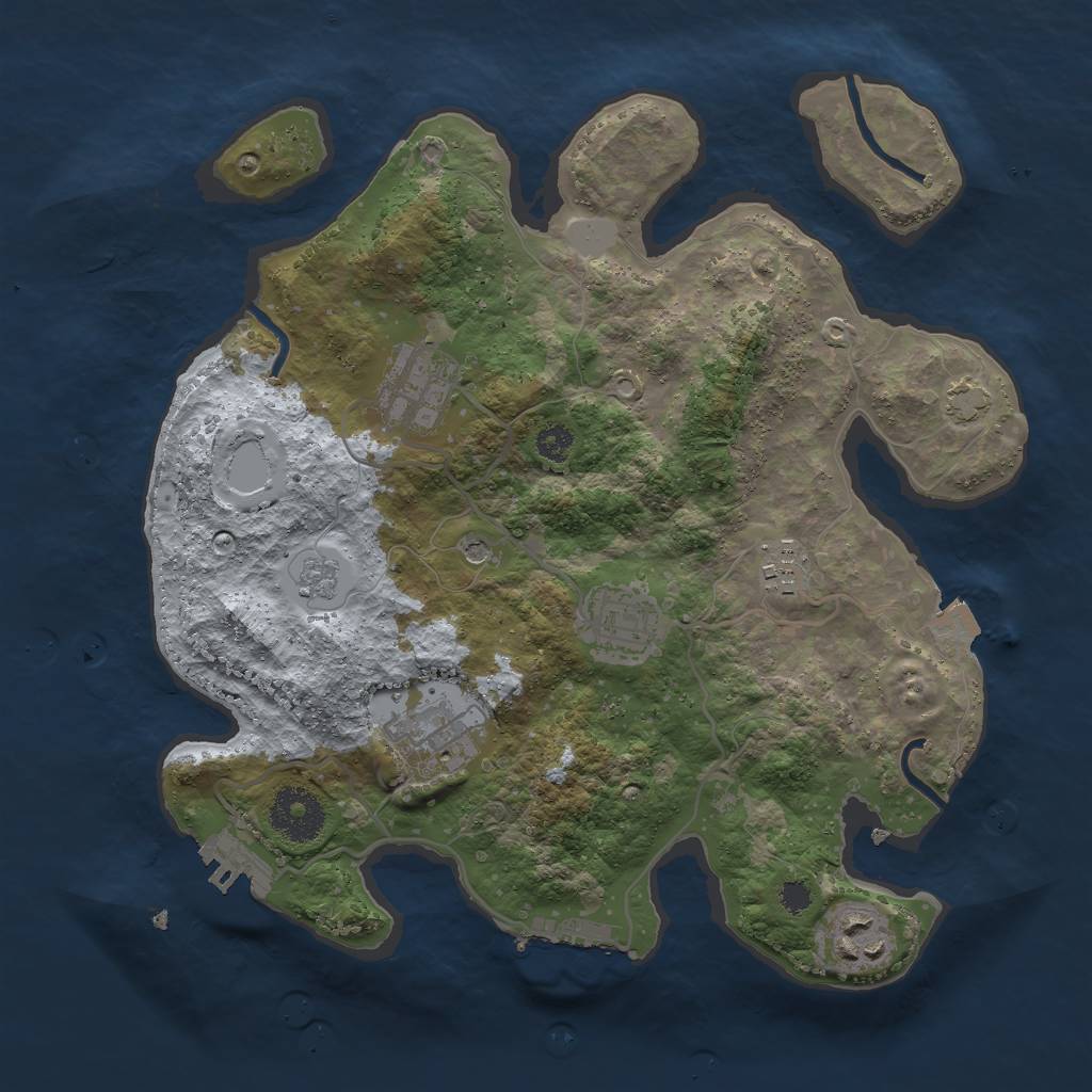 Rust Map: Procedural Map, Size: 3000, Seed: 19682, 13 Monuments