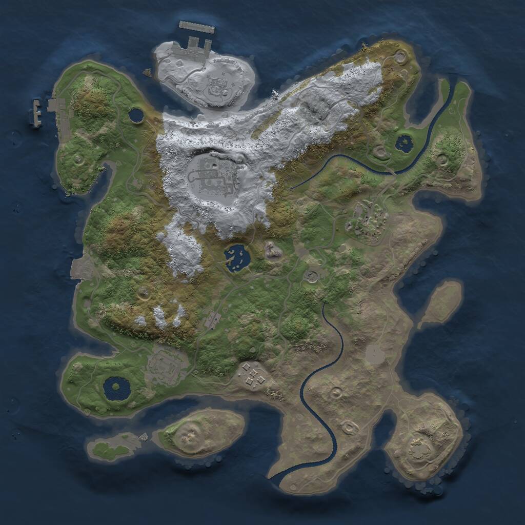 Rust Map: Procedural Map, Size: 3000, Seed: 979797979, 11 Monuments