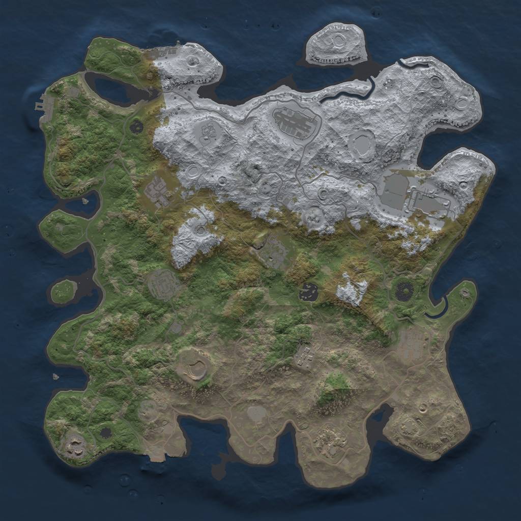 Rust Map: Procedural Map, Size: 4000, Seed: 950, 19 Monuments