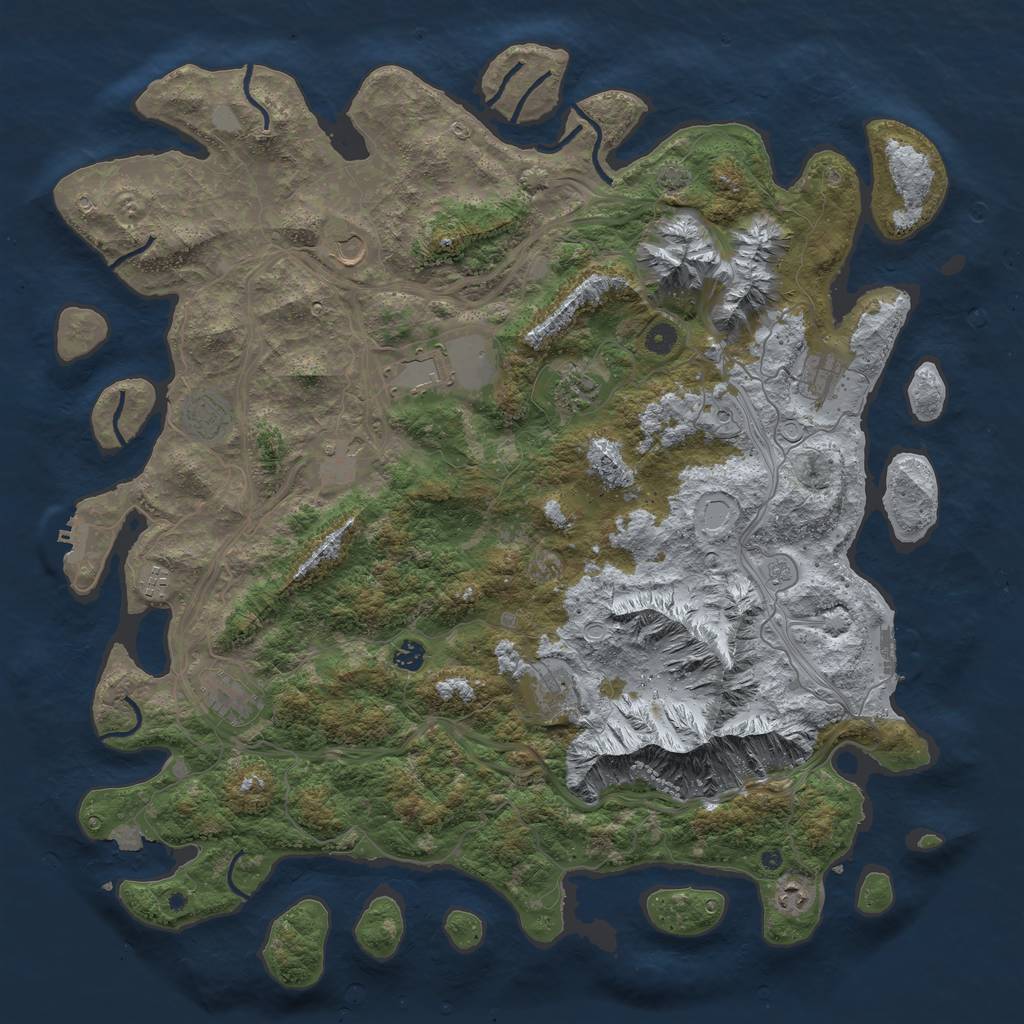 Rust Map: Procedural Map, Size: 5000, Seed: 912365572, 19 Monuments