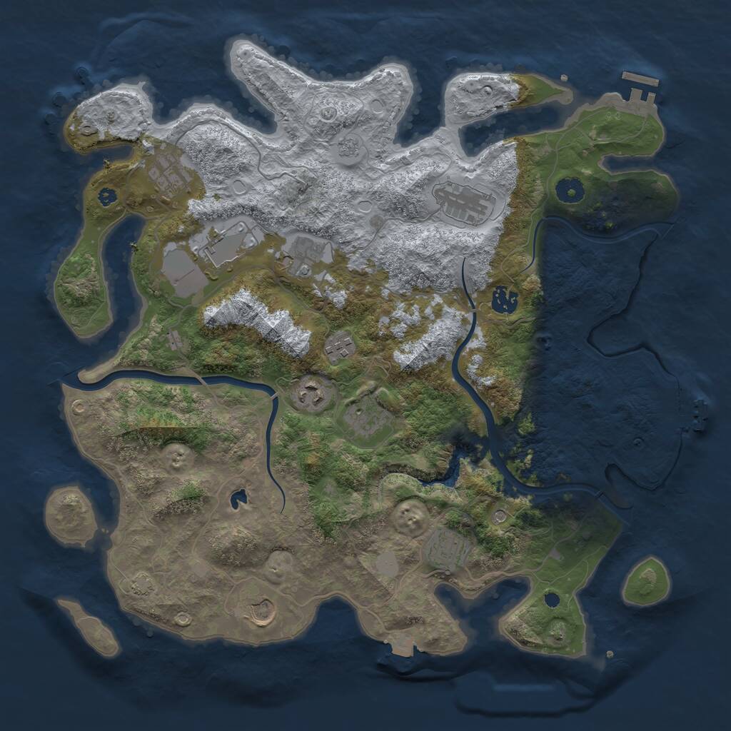Rust Map: Procedural Map, Size: 4000, Seed: 2099199338, 16 Monuments